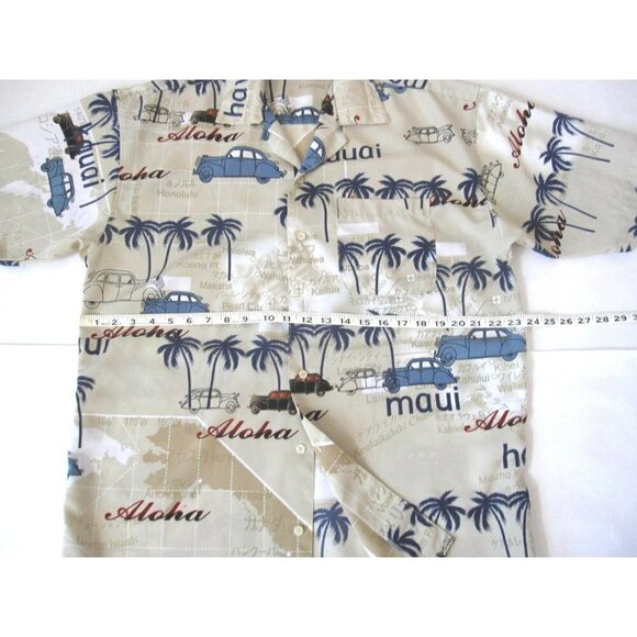 Vtg Men Versa Aloha Hawaii Front Button Short Sleeve Polyester Shirt Sz M(MT491) - Picture 4 of 8